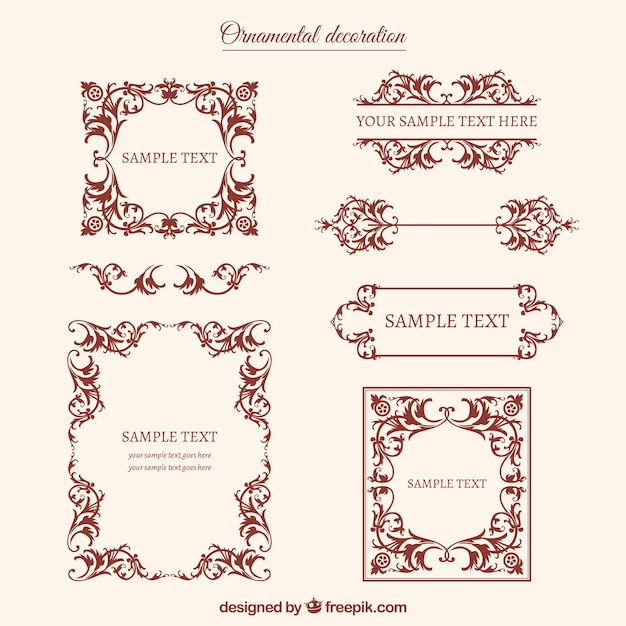 Decorative vintage frame and ornament collection