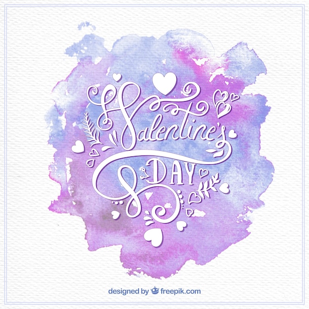 Free vector decorative watercolor background with ornamental lettering