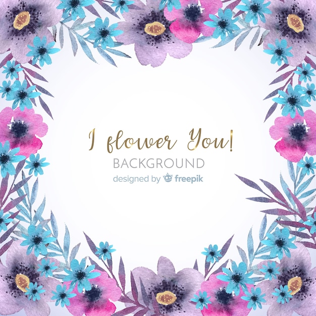 Free vector decorative watercolor floral frame background