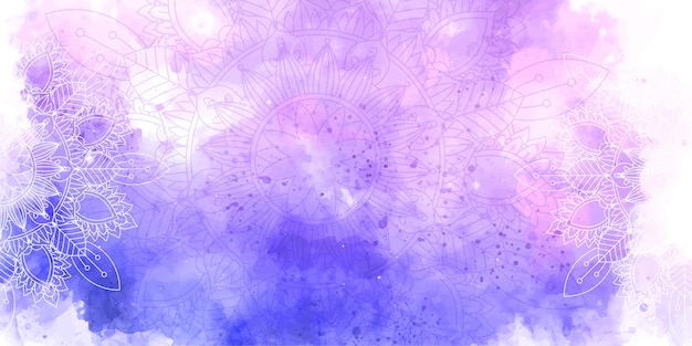 Free vector decorative watercolor texture and mandala design