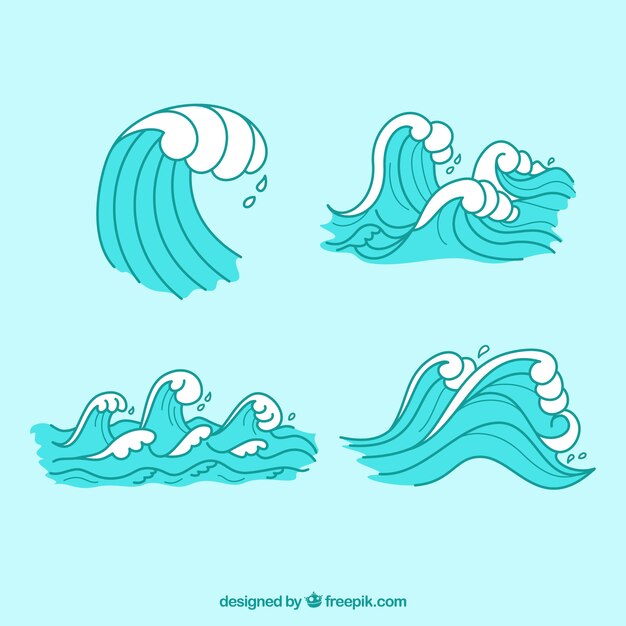 Decorative waves with white details