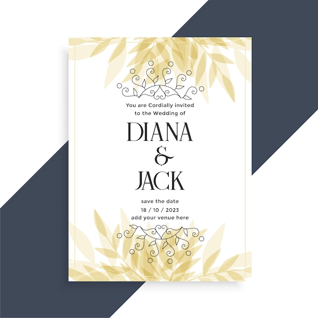 Decorative wedding card invitation template design