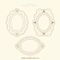 Free vector decorative wedding frames in vintage style
