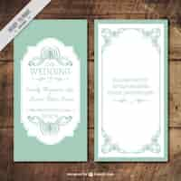 Free vector decorative wedding invitation in vintage style