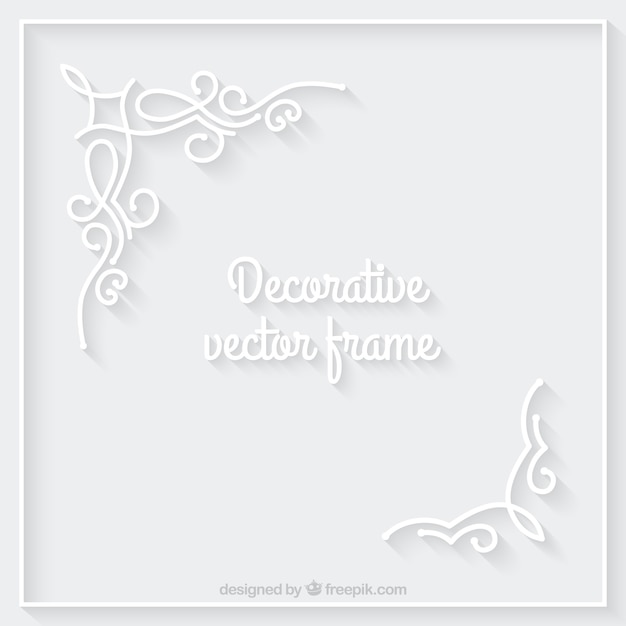 Vettore gratuito decorative cornice bianca