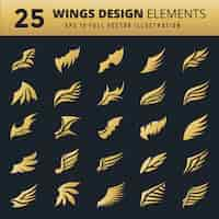 Free vector decorative wings collection