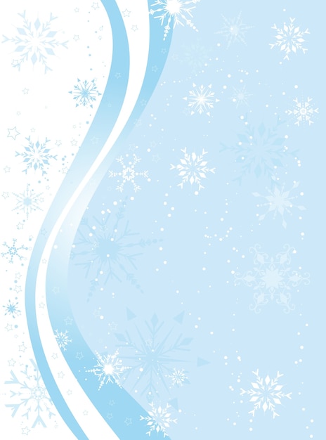 Декоративный зимний фон со снежинками и звездами