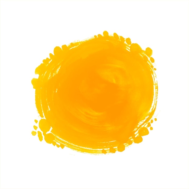 Decorative yellow watercolor splash brush stroke design vector