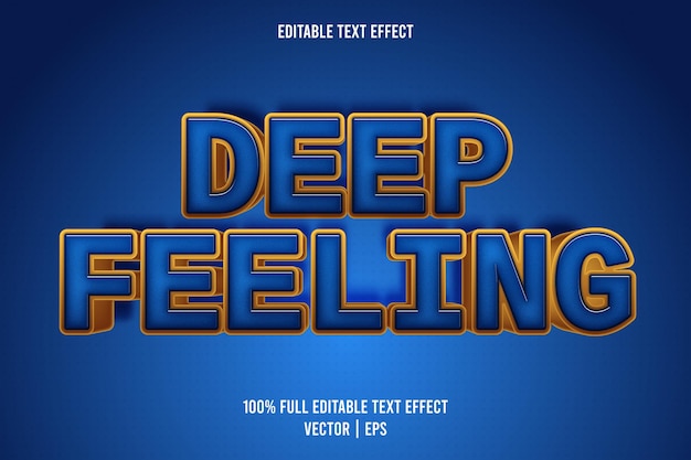 Deep feeling editable text effect comic style Premium Vector