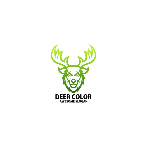Дизайн логотипа цвета оленя градиентная линия искусства