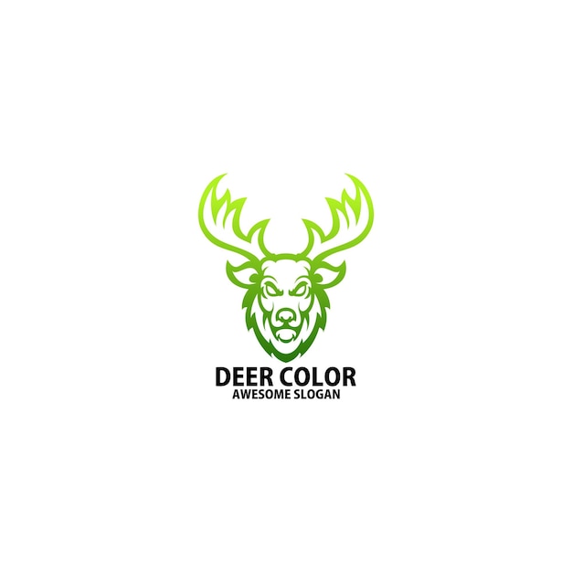 Deer color logo design gradient line art