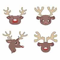 Free vector deer faces collection