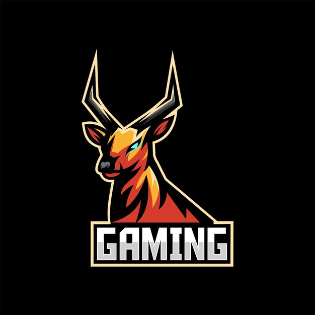 Deer gaming logo vector design