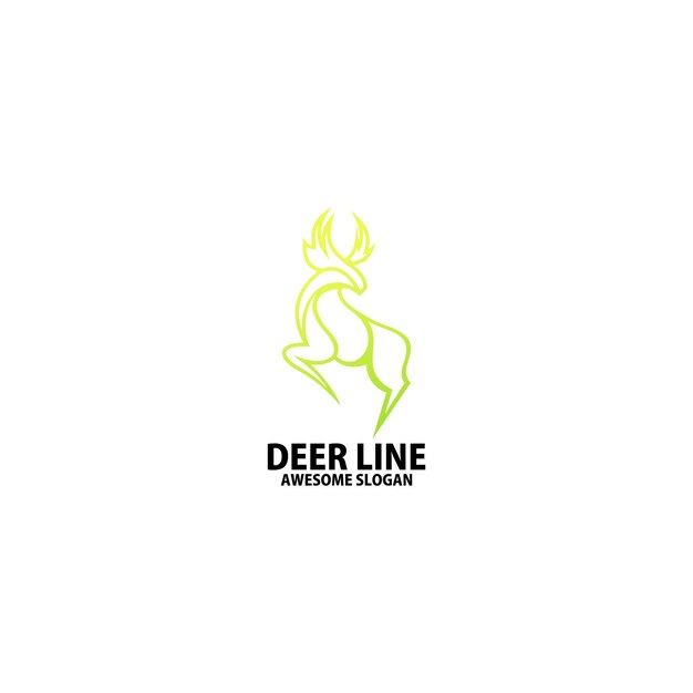 Deer logo design gradient line art