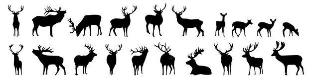 Deer silhouette hunting silhouettes pack