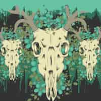 Free vector deer skull background