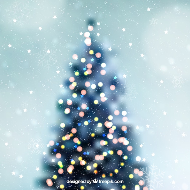 Free vector defocused christmas tree background