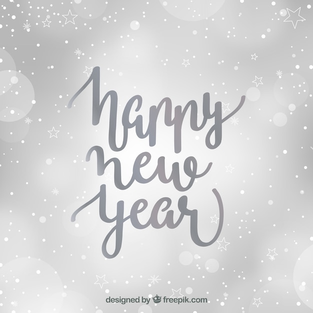 Free vector defocused silver happy new year background