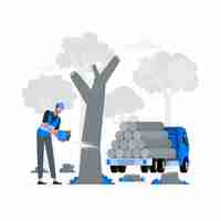 Free vector deforestation concept illustration