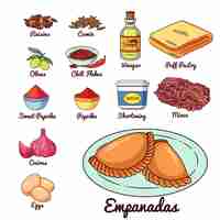 Free vector delcicious empanada recipe