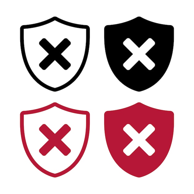 Delete cross shields multiple styles