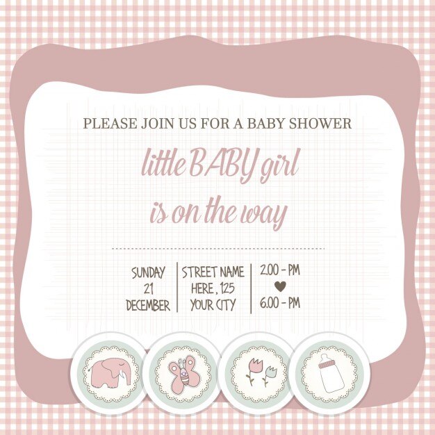 Delicate baby shower card