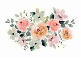 Free vector delicate floral bouquet watercolor