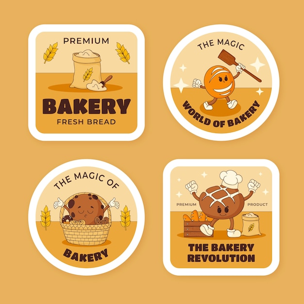 Free vector delicious bakery products  labels