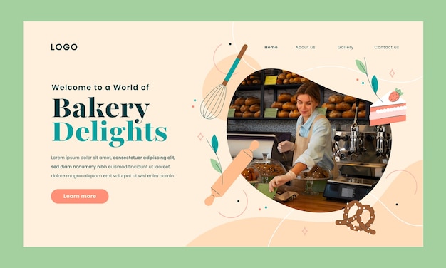 Delicious bakery products landing page