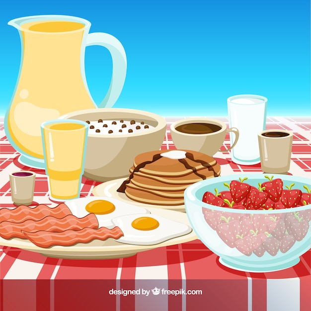 Delicious breakfast background