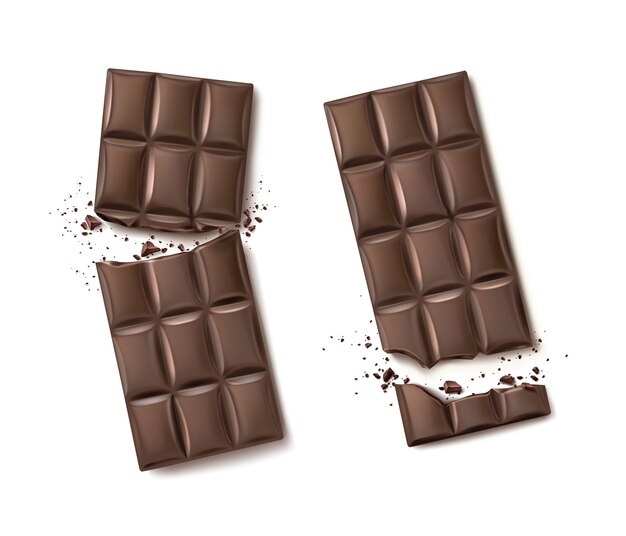 Delicious broken chocolate bars arrangement