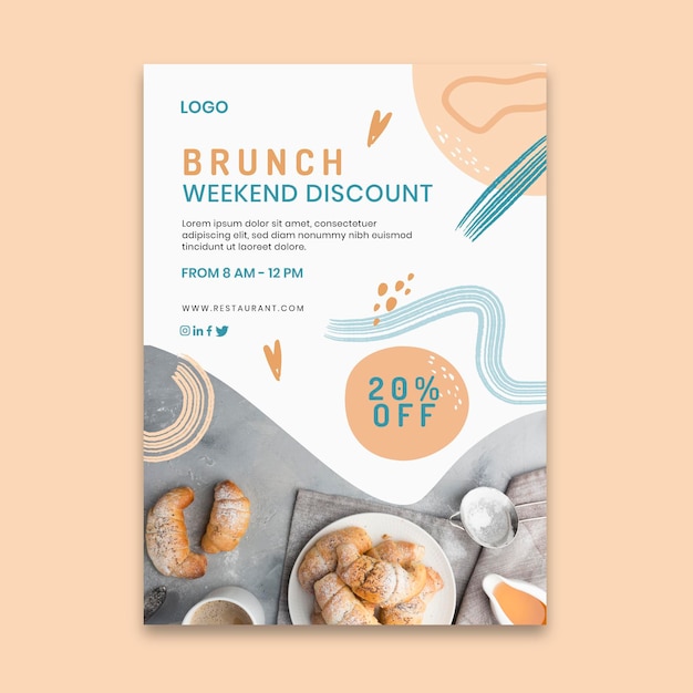 Delicious brunch flyer template