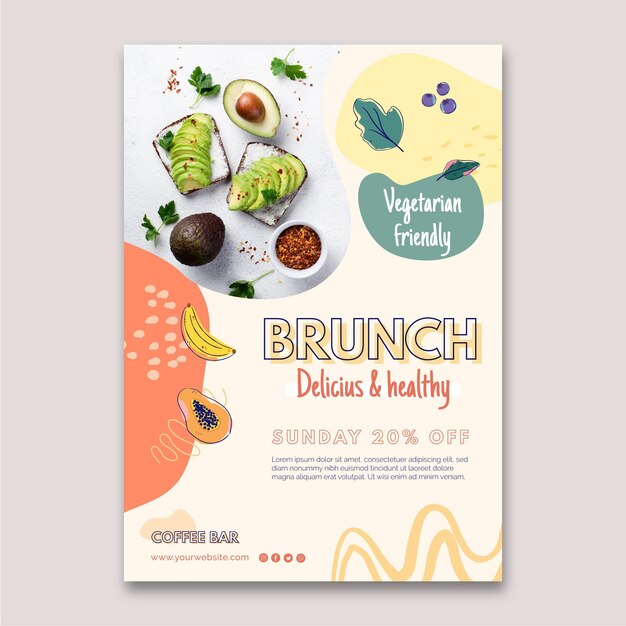 Delicious brunch vertical flyer