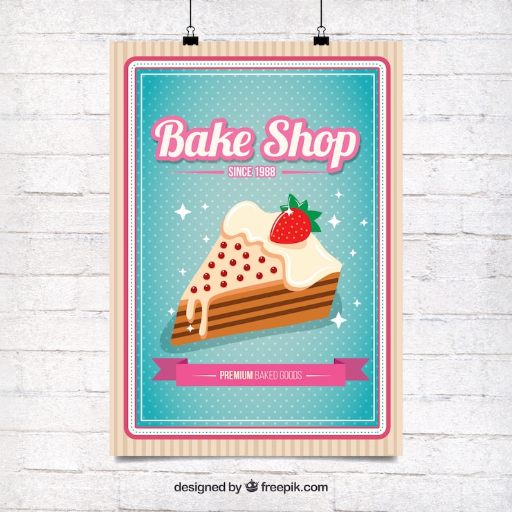 Free Vector delicious cake poster