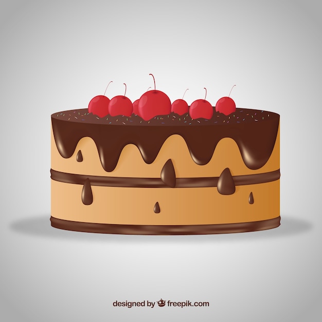 Free vector delicious cake with glaze in realistic style