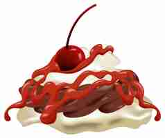 Free vector delicious cherry topped chocolate sundae