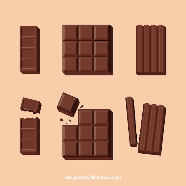 Delicious chocolate bars collection