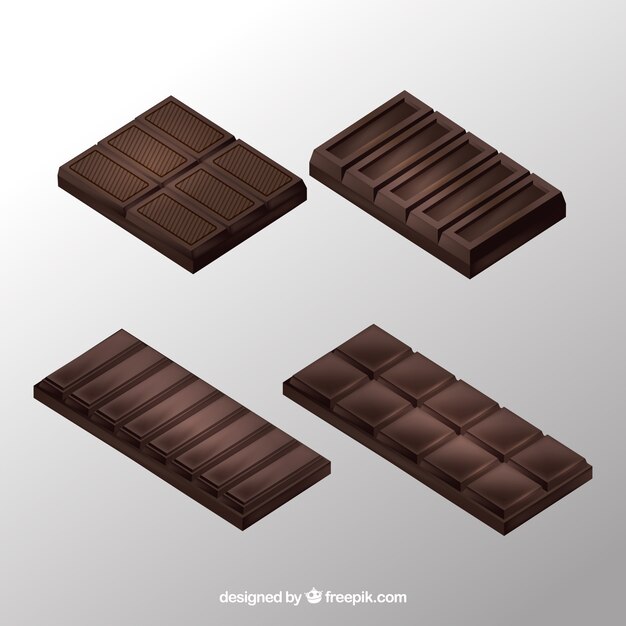 Delicious chocolate bars collection