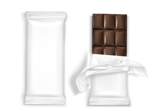 Delicious chocolate bars with wrapping