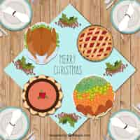 Free vector delicious christmas food card