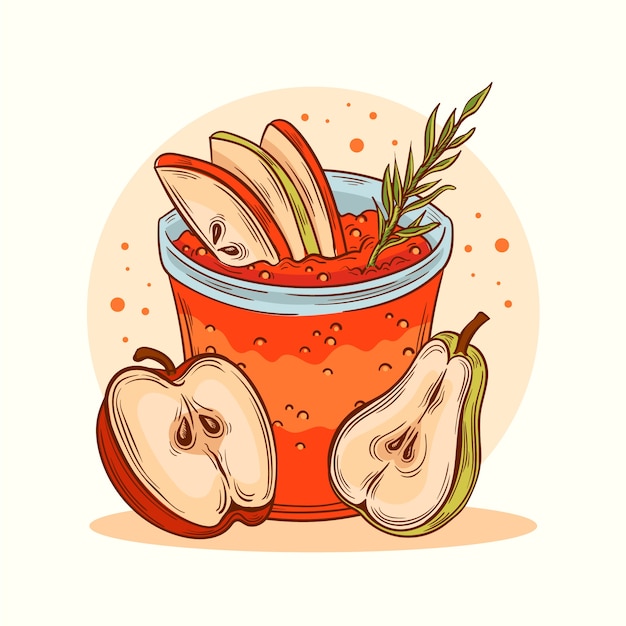 Free vector delicious cider drink illustration