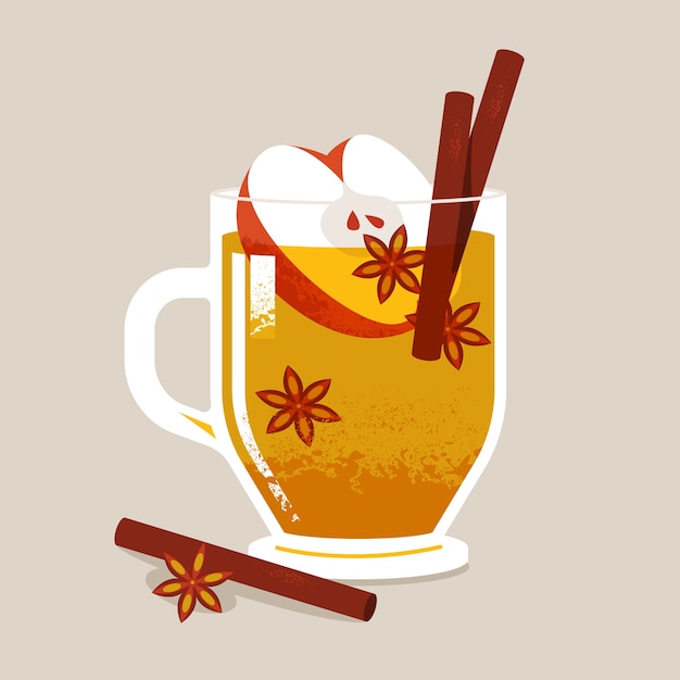 Delicious cider drink illustration
