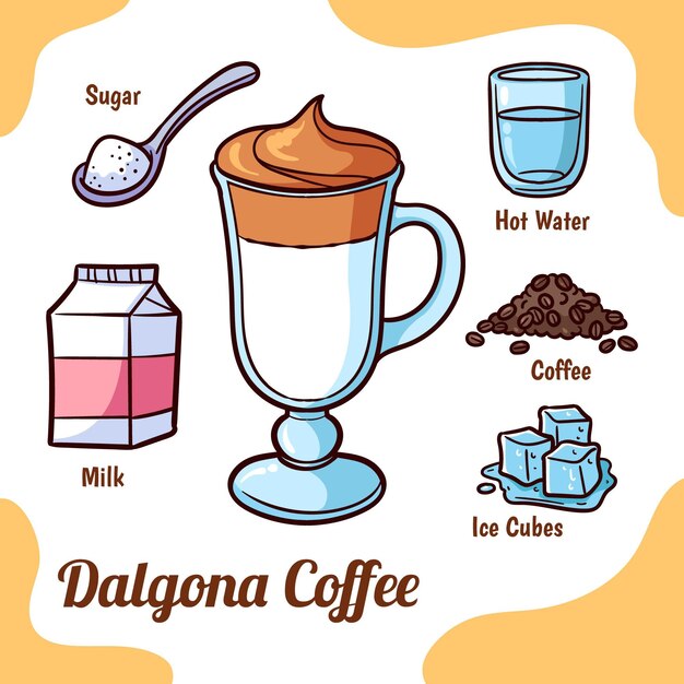 Delicious coffee beverage dalgona recipe