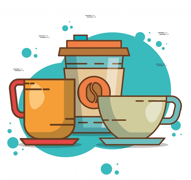 Free vector delicious coffee time elements