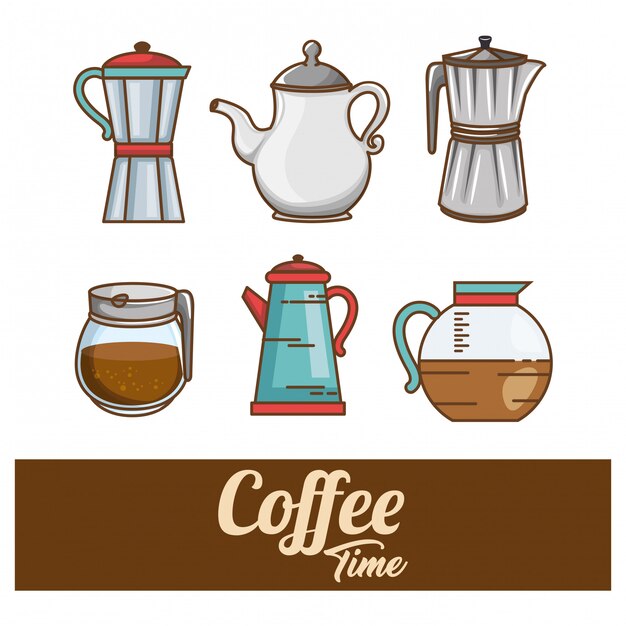 вкусные элементы времени кофе