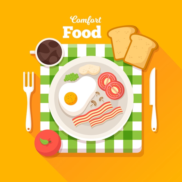 Delicious Comfort Food Concept – Free Vector Templates for Download