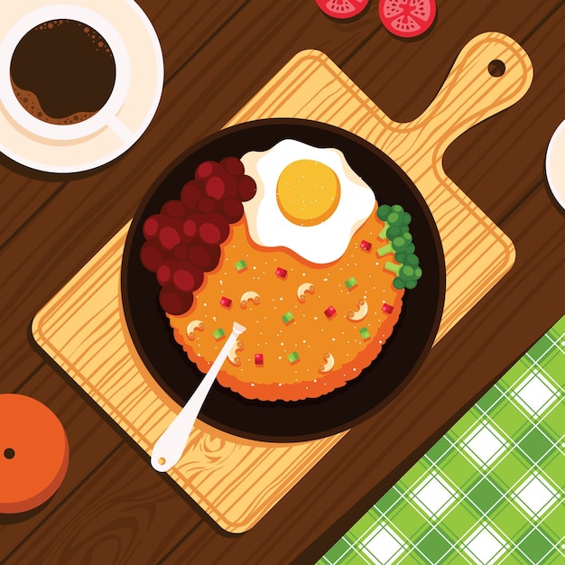 Free vector delicious comfort food concept