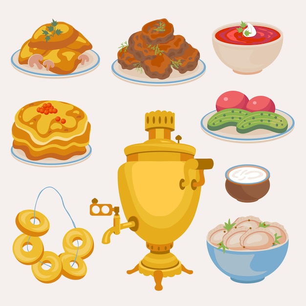 Free vector delicious comfort food concept