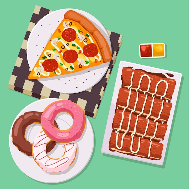 Free vector delicious comfort food concept