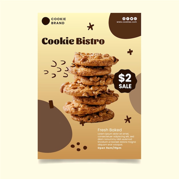 Delicious cookies flyer template